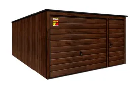 garaz-blaszany-4x6-drewnopodobny-lux-z-drzwiami-blaszak-producent-garazy