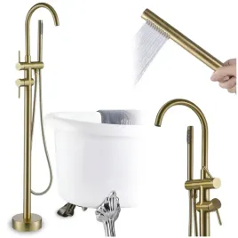 bateria-wannowa-wolnostojaca-mosiezna-mieszacz-prysznic-szczotkowana-zlota
