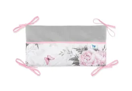 bawelniany-organizer-do-lozeczka-4222-pink-flowers-velvet-grey