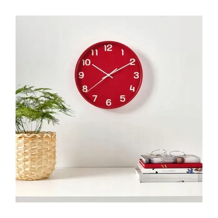 ikea-pluttis-zegar-scienny-czerwony-28-cm