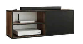 szafka-rtv-coso-2dab-craft-zloty-czarny-z-polka-pod-telewizor-otwarta