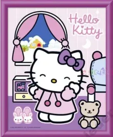 obraz-malowanka-hello-kitty-w-sypialni-25x20-ramka