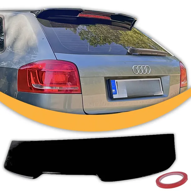 Spoiler AUDI A3 8P 3 DRZWI 2003-2013 RS STYLE Czarny Połysk Lotka Daszek