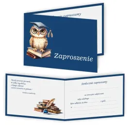 10x-zaproszenie-eleganckie-zakonczenie-roku-szkolnego-2xa6-skladane-sowa