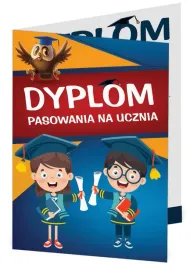 dyplom-pasowania-na-ucznia-pierwsza-klasa-skladany-dzieci-w-biretach