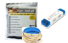 tasma-led-cob-24v-5m-biala-ciepla-50w-pro-zasilacz-w-komplecie-60w