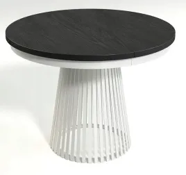 rozkladany-okragly-stol-lamella-100-180-czarny-blat-biale-nogi-loft