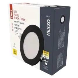 panel-led-wpuszczany-nexxo-okragly-czarny-7-w-cct