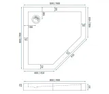 brodzik-diamond-white-90x90x5cm-stan-nowy-srednica-odplywu-90-mm