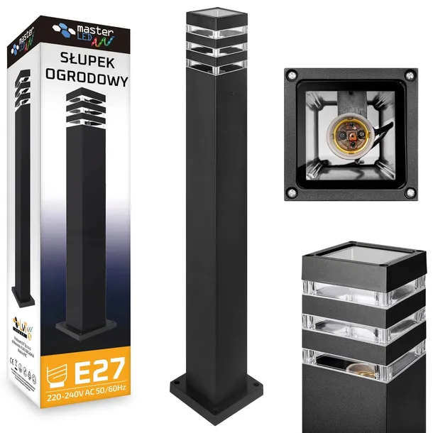 Lampa Ogrodowa stojąca słupek 80cm zewnętrzna E27 LED