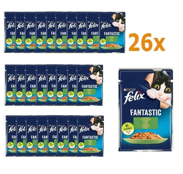 Karma dla kota mokra FELIX FANTASTIC królik w galaretce 26x85g