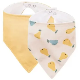 petiteandmars-sliniak-apaszka-bandana-2-szt-beige-pears-and-intense-ochre