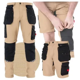 spodnie-robocze-meskie-2w1-odpinane-nogawki-khaki-monterskie-ripstop-mocne