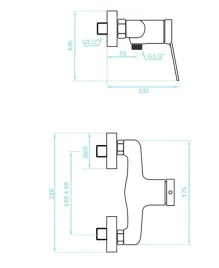 bateria-natryskowa-scienna-kuchinox-villa-srebrny