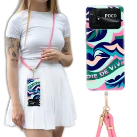 etui-do-xiaomi-poco-c40-case-crossbody-smycz-rozowa-na-szyje-kobiece-wzory