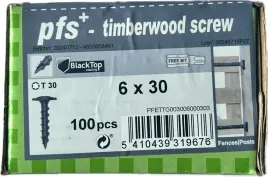 pfs-wkrety-do-drewna-talerzowe-czarne-6x30-plus-bit-100szt