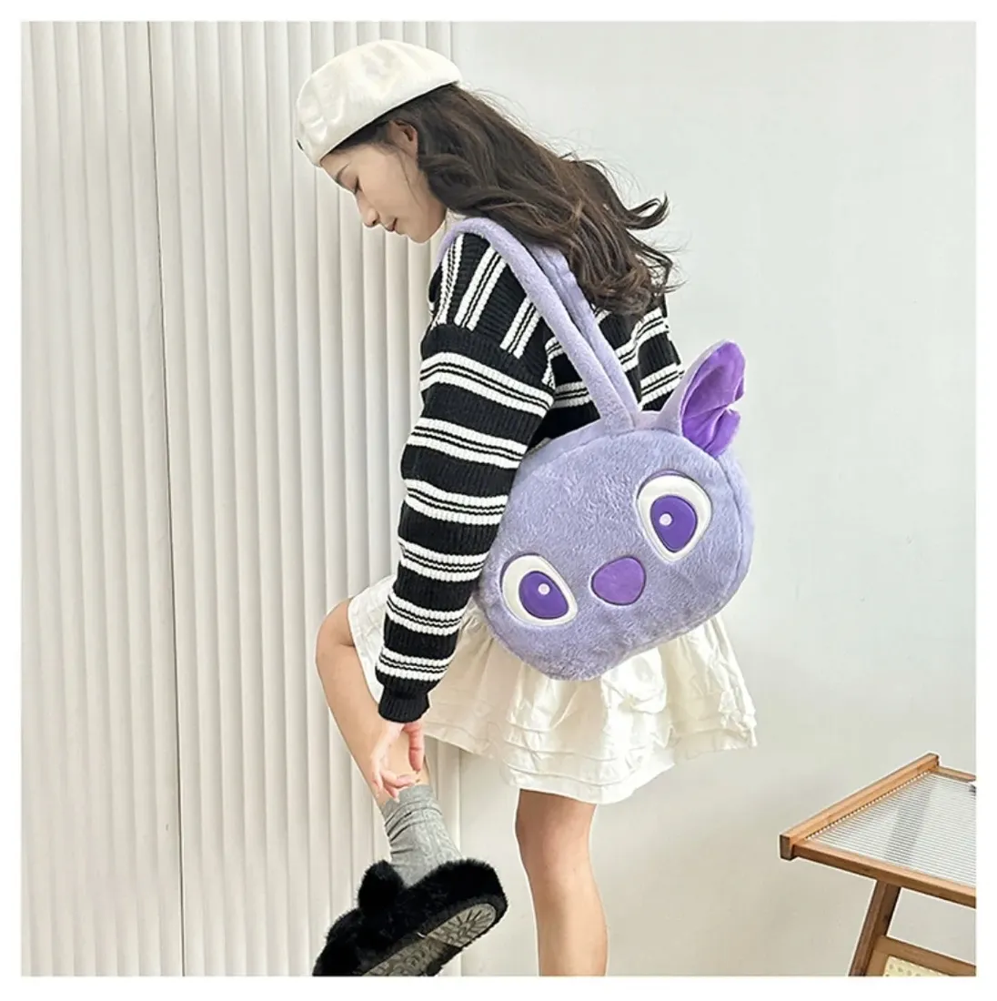 torebka-pluszowa-na-ramie-dla-dzieci-stich-stitch-maskotka-fioletowa-stan-nowy