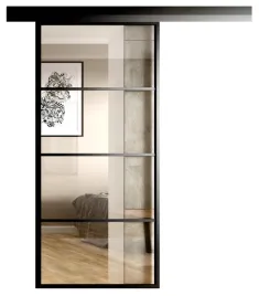 drzwi-szklane-przesuwne-100cm-loft-czarny-czyste-szyba-4-pola