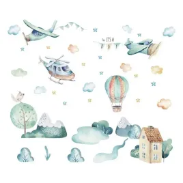 naklejki-na-sciane-sciennie-pokoj-dziecka-kolorowe-samoprzylepne-samolot