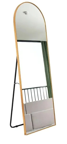 Lustro Stojące Półowalne w Złotej Aluminiowej Ramie 170x50