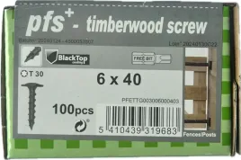 pfs-wkrety-do-drewna-talerzowe-czarne-6x40-plus-bit-100szt