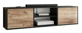 szafka-rtv-coso-3-czarny-dab-craft-zloty-z-polka-pod-telewizor-otwarta