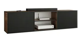 szafka-rtv-coso-3-dab-craft-zloty-czarny-z-polka-pod-telewizor-otwarta