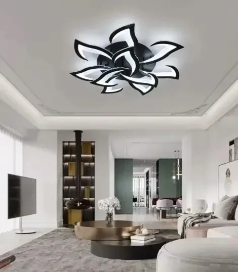 LAMPA LED PLAFON EKO KWIAT LOTOSU ŻYRANDOL LED LOTOS 10 RAMION + PILOT