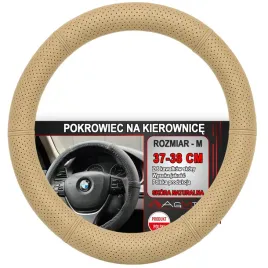 nakladka-na-kierownice-skorzana-pokrowiec-skora-bezowa-perforowana-37-38-cm