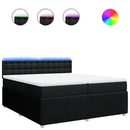 vidaxl-lozko-kontynentalne-z-materacem-czarne-tkanina-200x200-cm