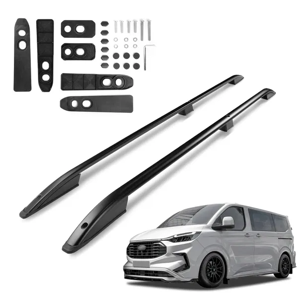 Relingi dachowe Ford Tourneo Custom II V710 L2 | LWB 2023- Czarny LONG