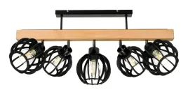 lampa-drewniana-belka-sufitowa-zyrandol-plafon-loft-czarny-na-5x-klosz-e27