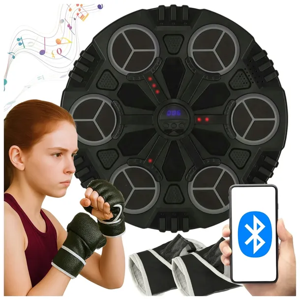 TARCZA BOKSERSKA MUZYCZNA NA ŚCIANĘ TRENINGOWA BLUETOOTH MUSIC+ RĘKAWICE