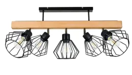 lampa-drewniana-belka-sufitowa-zyrandol-plafon-loft-czarny-na-5x-klosz-e27
