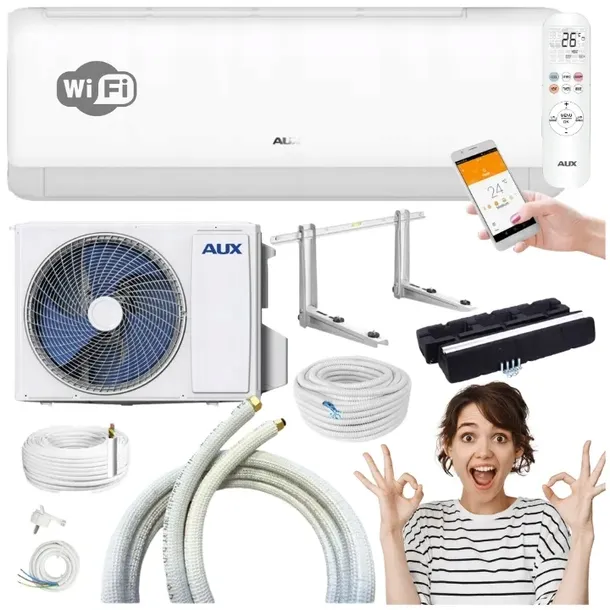 Klimatyzator ścienny AUX Q-Smart Plus 3,5kW Wifi GRZANIE SAMODZIELNY MONTAŻ