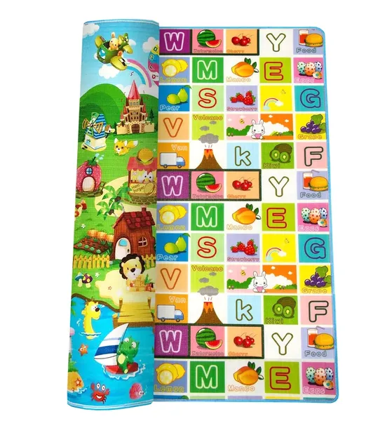 MATA EDUKACYJNA DWUSTRONNA MIĘKKA PIANKOWA 150x180 KOLOROWA DLA DZIECKA