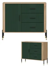 komoda-szafka-jednodrzwiowa-z-3-szufladami-dab-zielony-czarny-dante-dt03