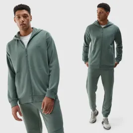 bluza-meska-4f-rozpinana-z-kapturem-sportowa-zielona-khaki-basic-lekka-xxl