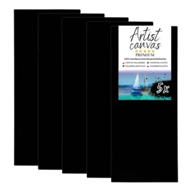 5x-podobrazie-malarskie-20x50-cm-czarne-plotno-bawelniane-do-malowania