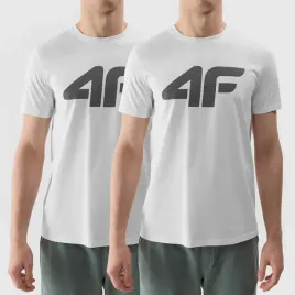 2-pak-koszulki-meskie-4f-t-shirt-regular-bialy-bawelna-4fwss24ttshm1155-s