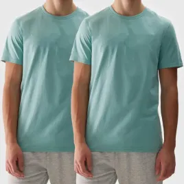 2-pak-koszulki-meskie-4f-t-shirt-regular-turkusowa-4fwss24ttshm1155-m