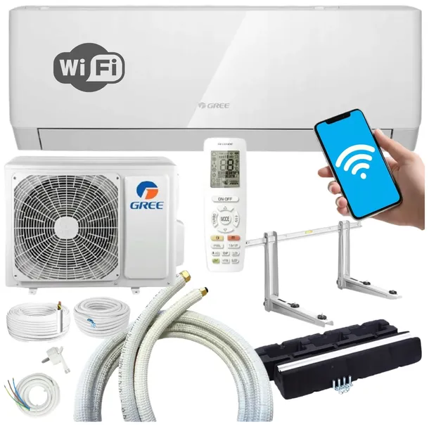 Klimatyzacja ścienna GREE Pular 2,5kW WIFI SAMODZIELNY ZESTAW DO MONTAŻU