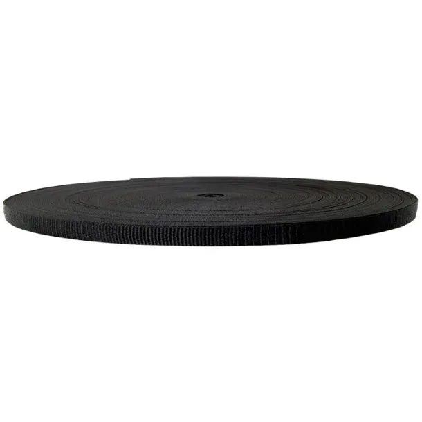 Taśma nośna polipropylenowa parciana 10mm 50mb - CZARNY