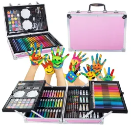 zestaw-artystyczny-do-malowania-w-walizce-kredki-pisaki-farby-pastel-145szt