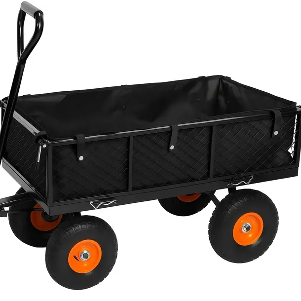DUŻY WÓZEK OGRODOWY TRANSPORTOWY ROZKŁADANY PRZYCZEPKA 100L 300KG PREMIUM
