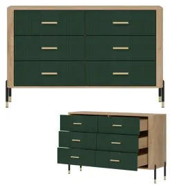 komoda-szafka-z-6-szufladami-szeroka-140-cm-dab-zielony-zloty-dante-dt04