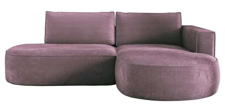 Narożnik z funkcją spania PIANO L-kształtny wrzosowy sztruks sprężyny sofa