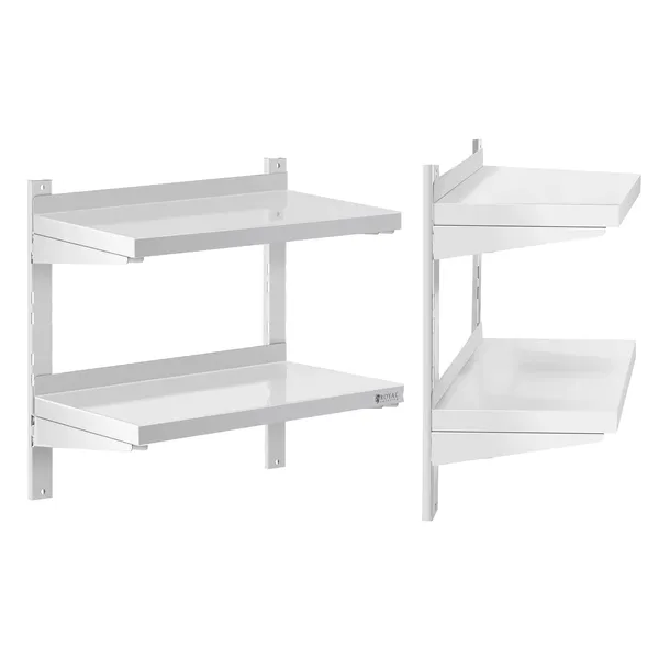 PÓŁKA WISZĄCA Royal Catering RCWR 600.3 60x30 cm 2 Blaty Stal Nierdzewna