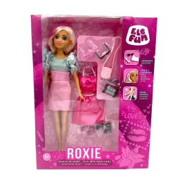 elefun-roxie-kreatorka-mody-lalka-w-rozowej-spodnicy-i-bluzce-z-falbanami