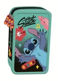 stitch-piornik-szkolny-trzykomrowy-wyposazenie-kredki-pisaki-mint-aloha